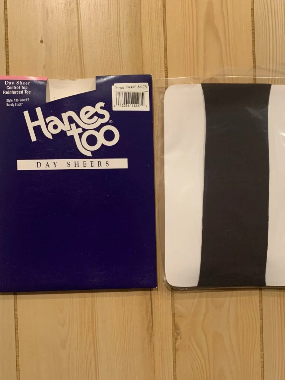 Vintage 90s Hanes Too Day Sheer Controller Top Reinforced Toe Pantyhose NIP EF